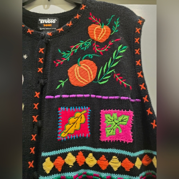 Colorful Halloween Themed Vest, Size 2X - Picture 6 of 6